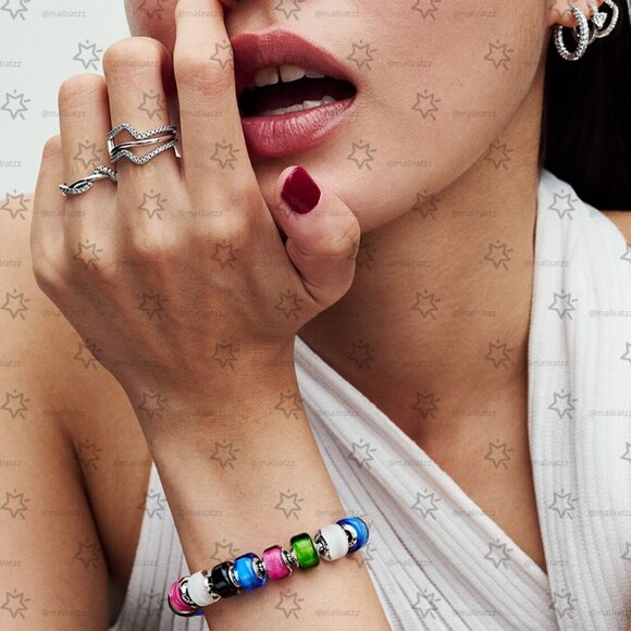 Pandora White Mini Murano Glass Charm - Picture 6 of 6